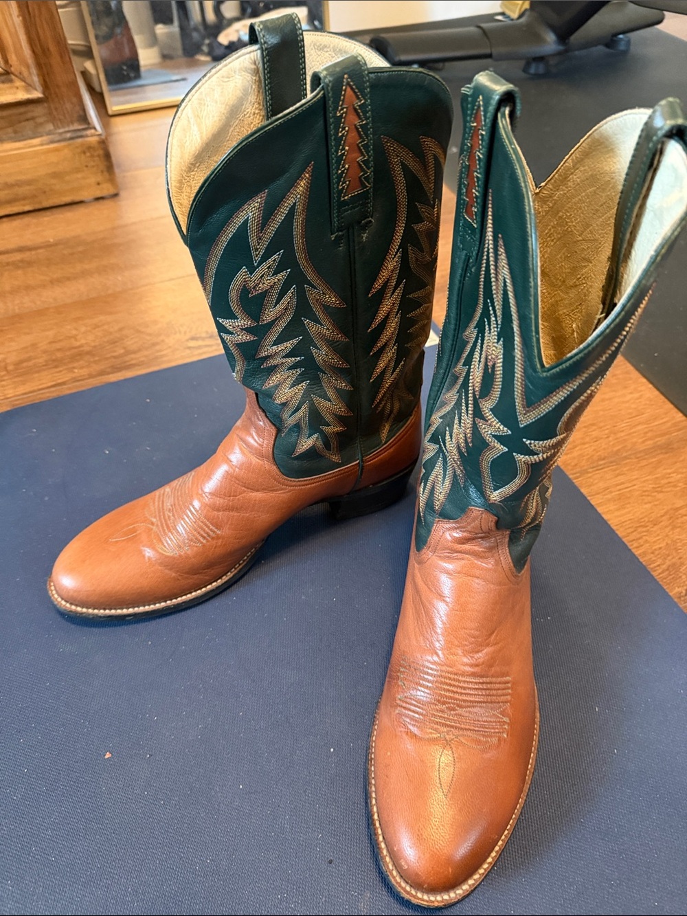 Circa 2006 Ariat Heritage Leather Two-Tone Cowboy Boots Men's 11D Made In Mexico